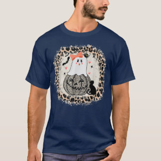 T-shirt Chat Citrouille mignon Halloween Fille Fantôme 523