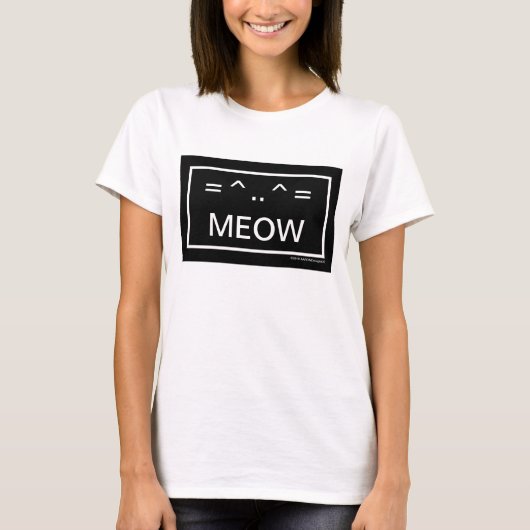 T-shirt chat clavier caractères MEOW (Devant)