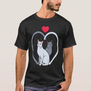 T-shirt Chat Coeur Valentines Jour Cute Kitten Kitty Love 