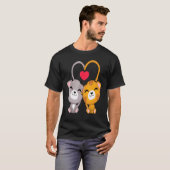 T-shirt Chat Coeur Valentines Jour Cute Kitten Kitty V Jou (Devant entier)
