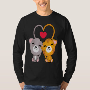 T-shirt Chat Coeur Valentines Jour Cute Kitten Kitty V Jou
