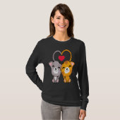 T-shirt Chat Coeur Valentines Jour Cute Kitten Kitty V Jou (Devant entier)