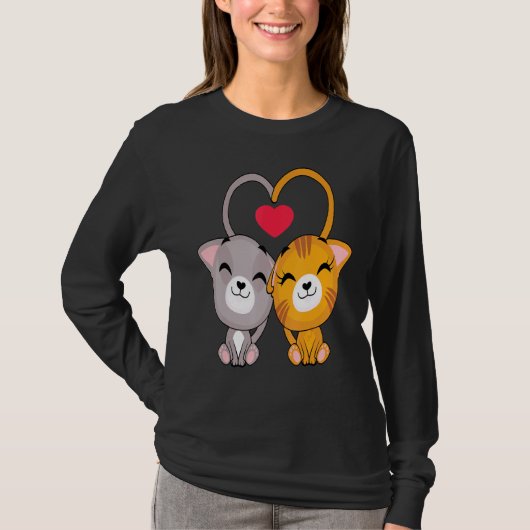 T-shirt Chat Coeur Valentines Jour Cute Kitten Kitty V Jou (Devant)