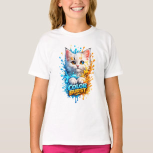 T-shirt Chat Color Burst – Éclaboussure de peinture vive p