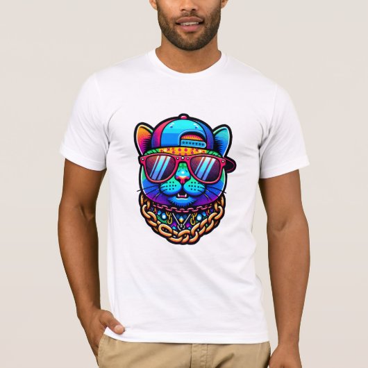 T-shirt Chat coloré (Devant)