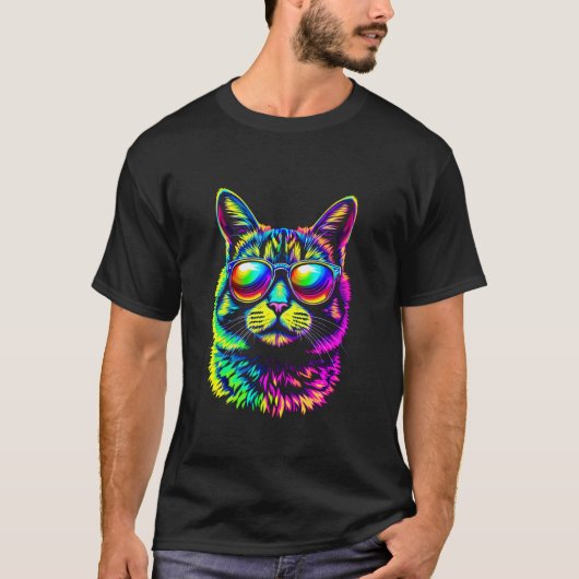 T-shirt Chat Coloré (Devant)