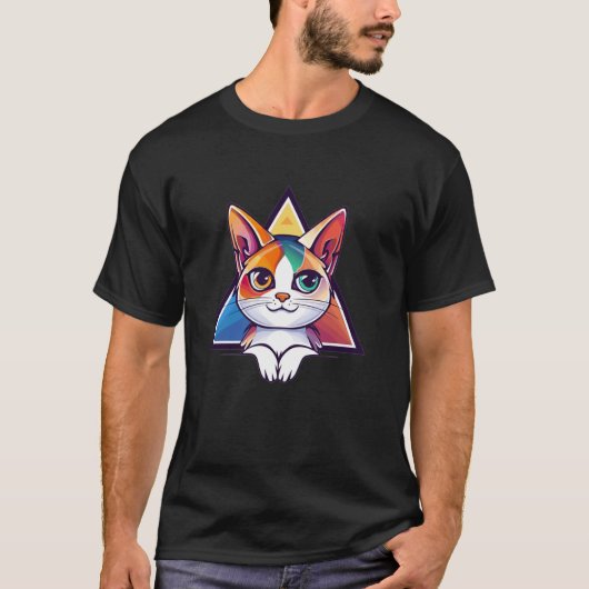 T-shirt Chat Coloré (Devant)