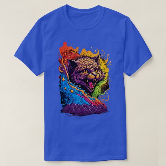 T-shirt Chat coloré (Design devant)