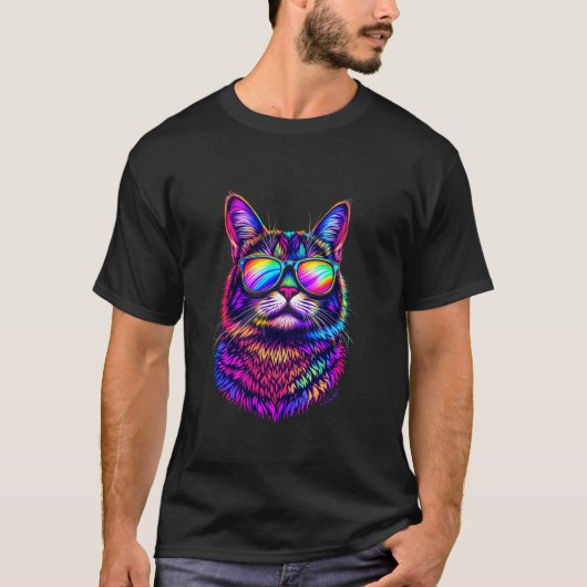 T-shirt Chat Coloré (Devant)