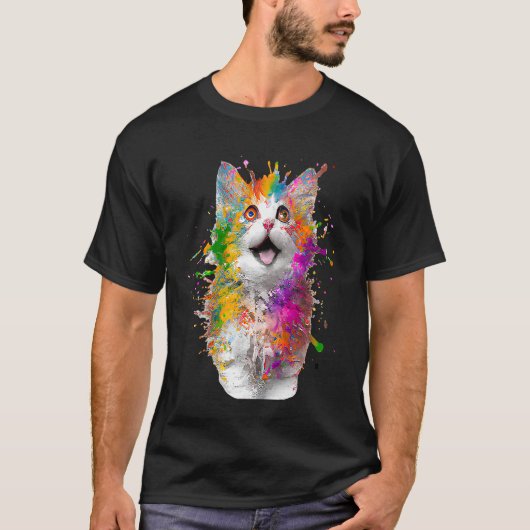 T-shirt Chat coloré 2 (Devant)