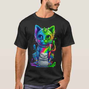 T-shirt Chat coloré 3D Abstrait Vector Cat