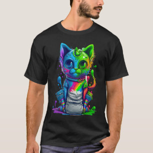 T-shirt Chat coloré 3D Abstrait Vector Chat