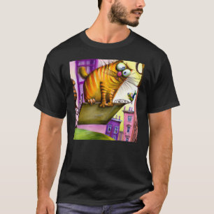 T-shirt Chat coloré aux couleurs vives, chaton idiot oeuvr