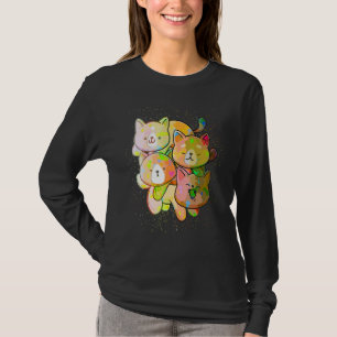 T-shirt Chat coloré éclaboussé de peinture mignon chat emp