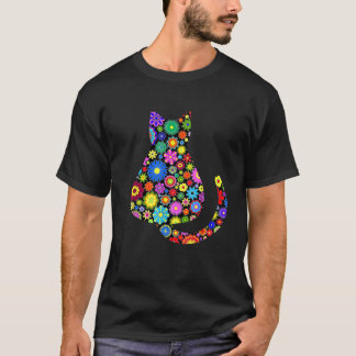 T-shirt Chat coloré graphique T chemise