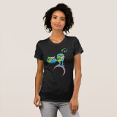 T-shirt Chat Coloré Sur Crescent Moon (Devant entier)