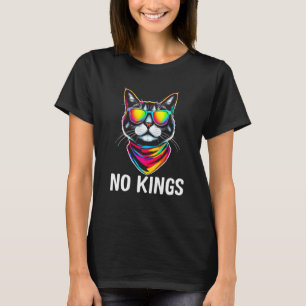 T-shirt Chat coloré vibrant NO KINGS