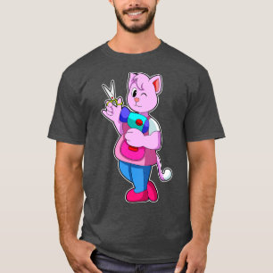 T-shirt Chat comme coiffeur avec sèche-cheveux ciseaux