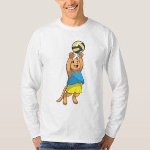T-shirt Chat comme joueur de volley-ball avec volleyball