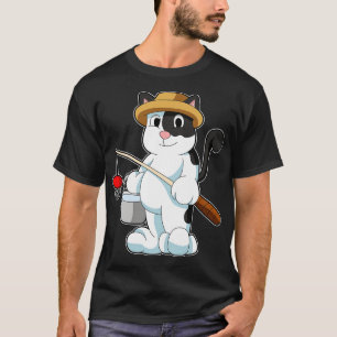 T-shirt Chat comme pêcheur avec seau d'eau