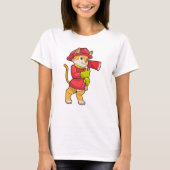 T-shirt Chat comme pompier avec Ax (Devant)