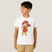 T-shirt Chat comme pompier avec Ax (Devant entier)