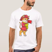 T-shirt Chat comme pompier avec Ax (Devant)