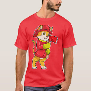 T-shirt Chat comme pompier avec Ax