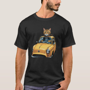 T-shirt Chat Conducteur de Voiture dans un Taxi Jaune Grap