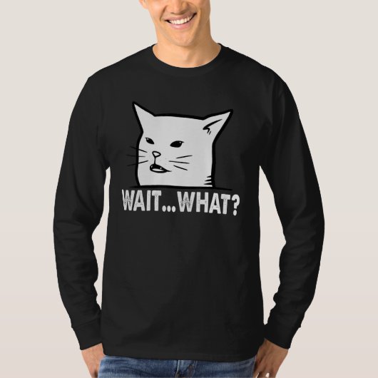 T-shirt Chat confus - Attendez ce (Devant)