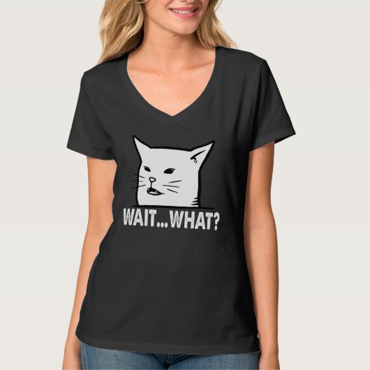 T-shirt Chat confus - Attendez ce (Devant)
