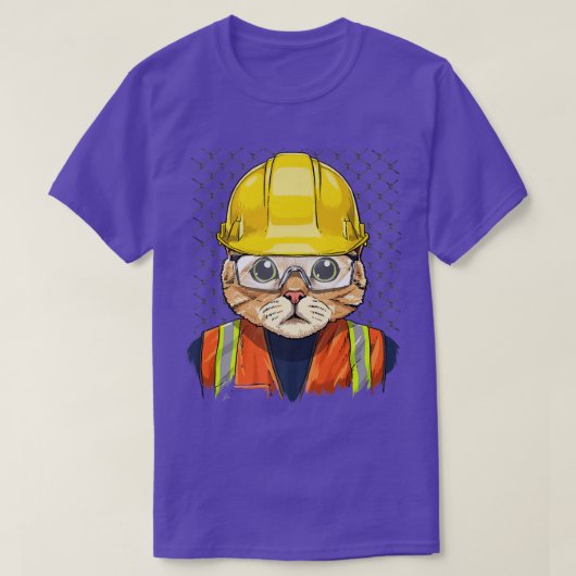 T-shirt Chat Constructeur Feline Chat Kitten (Design devant)