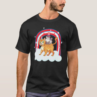 T-shirt Chat Cool 4 Juillet Caticorne Licorne Meowicat