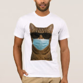 T-shirt Chat cool avec des nuances et un masque (Devant)