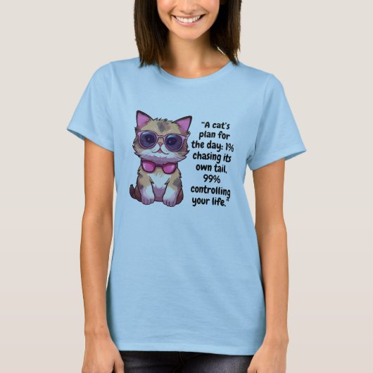 T-shirt Chat cool avec Shades - Cute Kitty portant Sunglas (Devant)