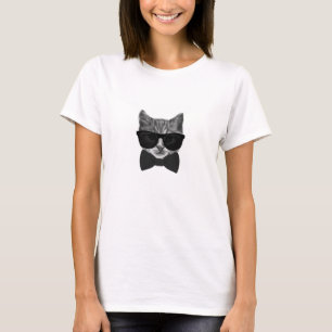 T-SHIRT CHAT COOL HIPSTER BOWTIE