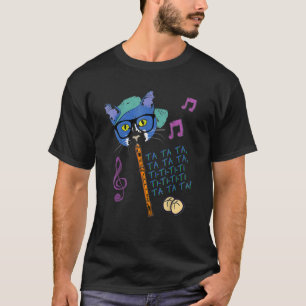 T-shirt Chat cool Jouant À Hot Cross Buns Sur L'Enregistre