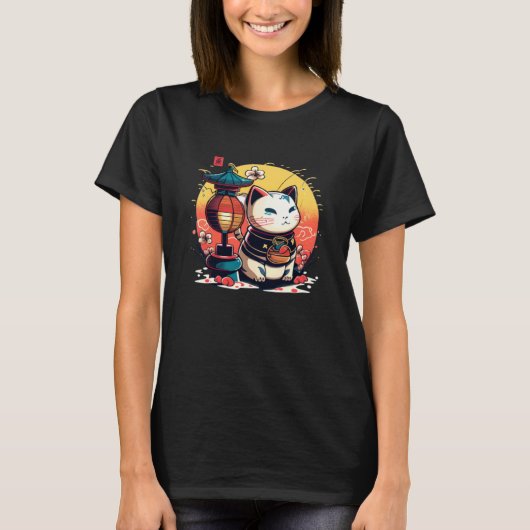 T-shirt Chat cool pour Meneki Neko (Devant)