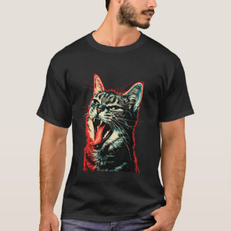 T-shirt Chat Cool Qui Tire La Langue En Défi Enjoué