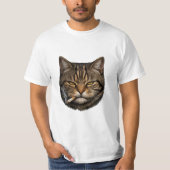 T-shirt chat cool souriant avec cigarette (Devant)