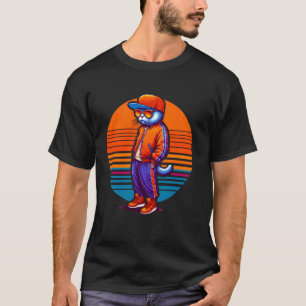 T-shirt Chat Cool Style Urbain Moderne Soleil Couchant Art