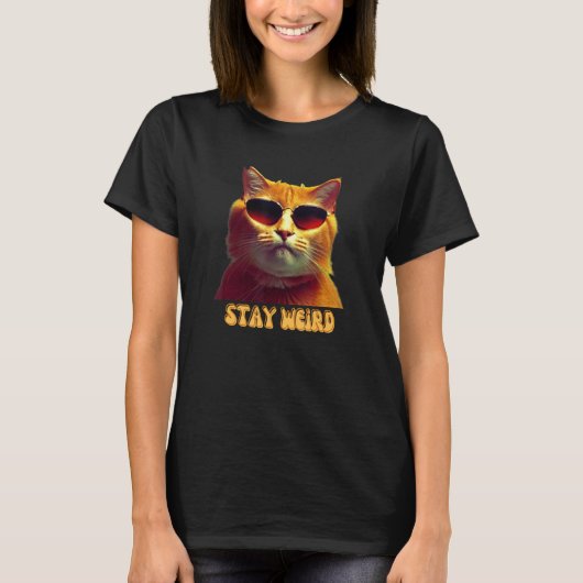 T-shirt Chat Cool super avec lunettes pour chat Papa Stay  (Devant)