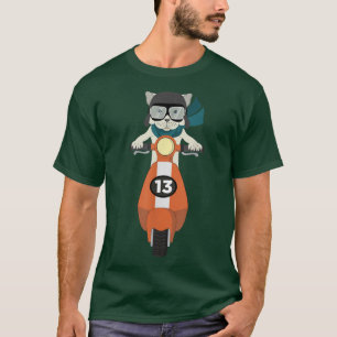 T-shirt Chat cool sur scooter cyclé pour Hipsters