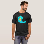 T-shirt Chat cool Sur Surfboard Riding Vague (Devant entier)