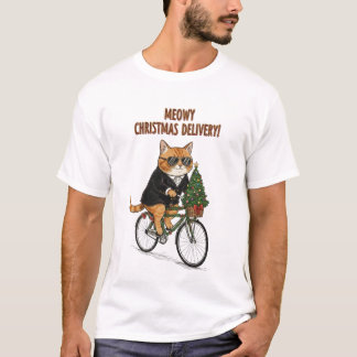 T-shirt Chat cool sur un Vélo – Cadeau drôle de Noël