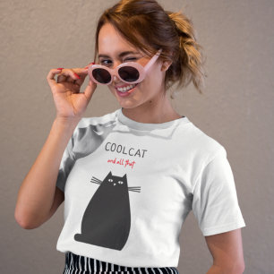 T-shirt Chat Cool tendance et tout cette simple illustrati