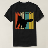 T-shirt Chat Coon Maine Rétro Silhouette Cool Feline Chat  (Design devant)