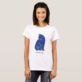 T-shirt Chat cosmique bleu (Devant entier)