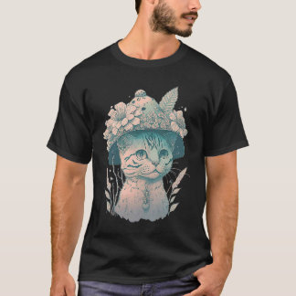 T-shirt Chat Cottagecore Vintage Rétro Chat Dans Un Chapea