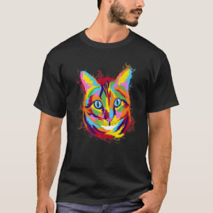 T-shirt Chat couleur éclaboussure d'eau
